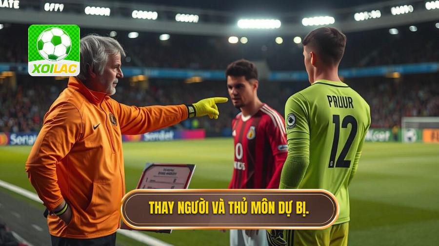 1. Trường hợp 1: Đội bóng còn quyền thay người và còn thủ môn dự bị